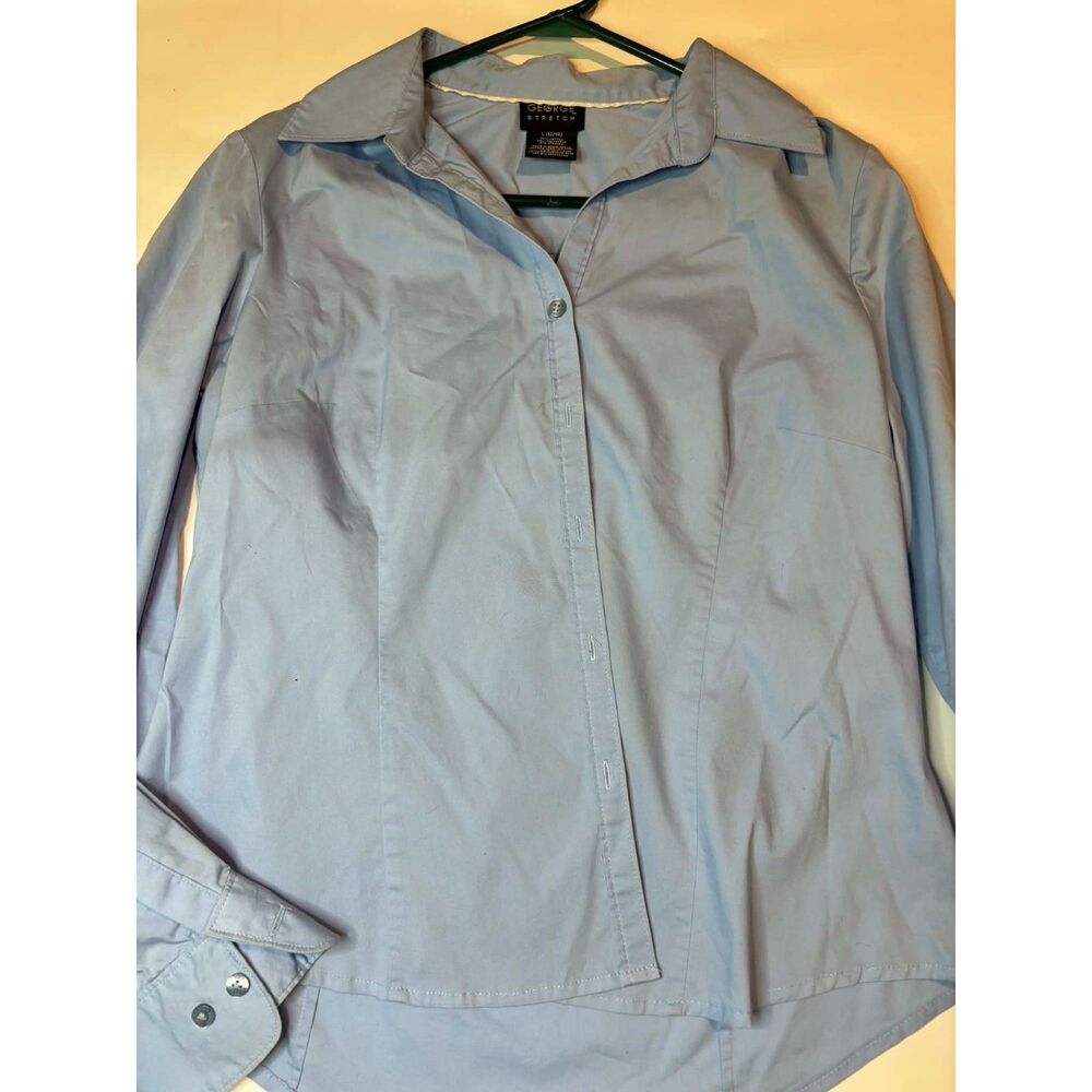 George Stretch womans large 12/14 long sleeve blue